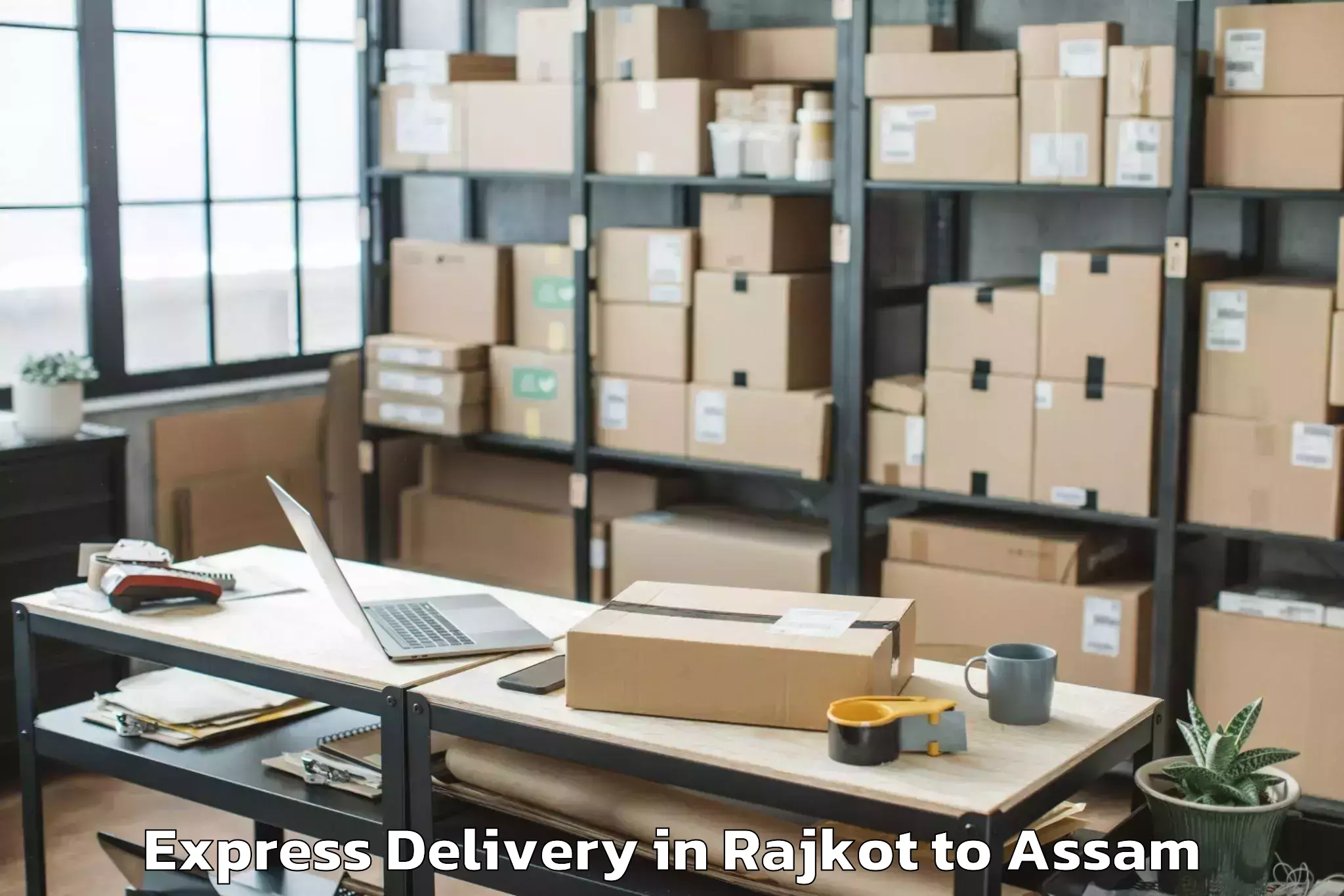 Professional Rajkot to Dhing Express Delivery